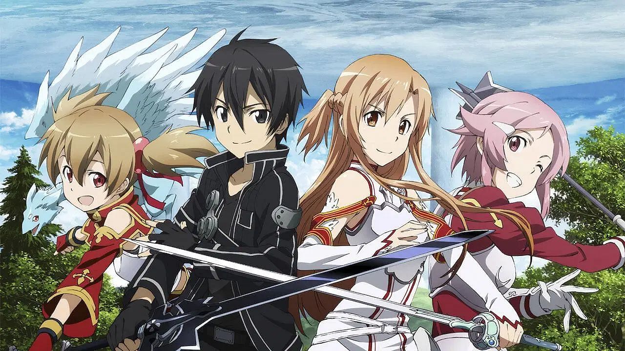 The cast of Sword Art Online (Image via A-1 Pictures)